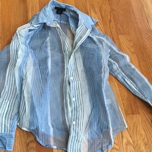 The Limited Light Blue and White Striped Shirt